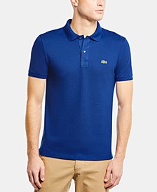 Men's Slim Fit Ribbed Collar Petit Pique Polo Shirt