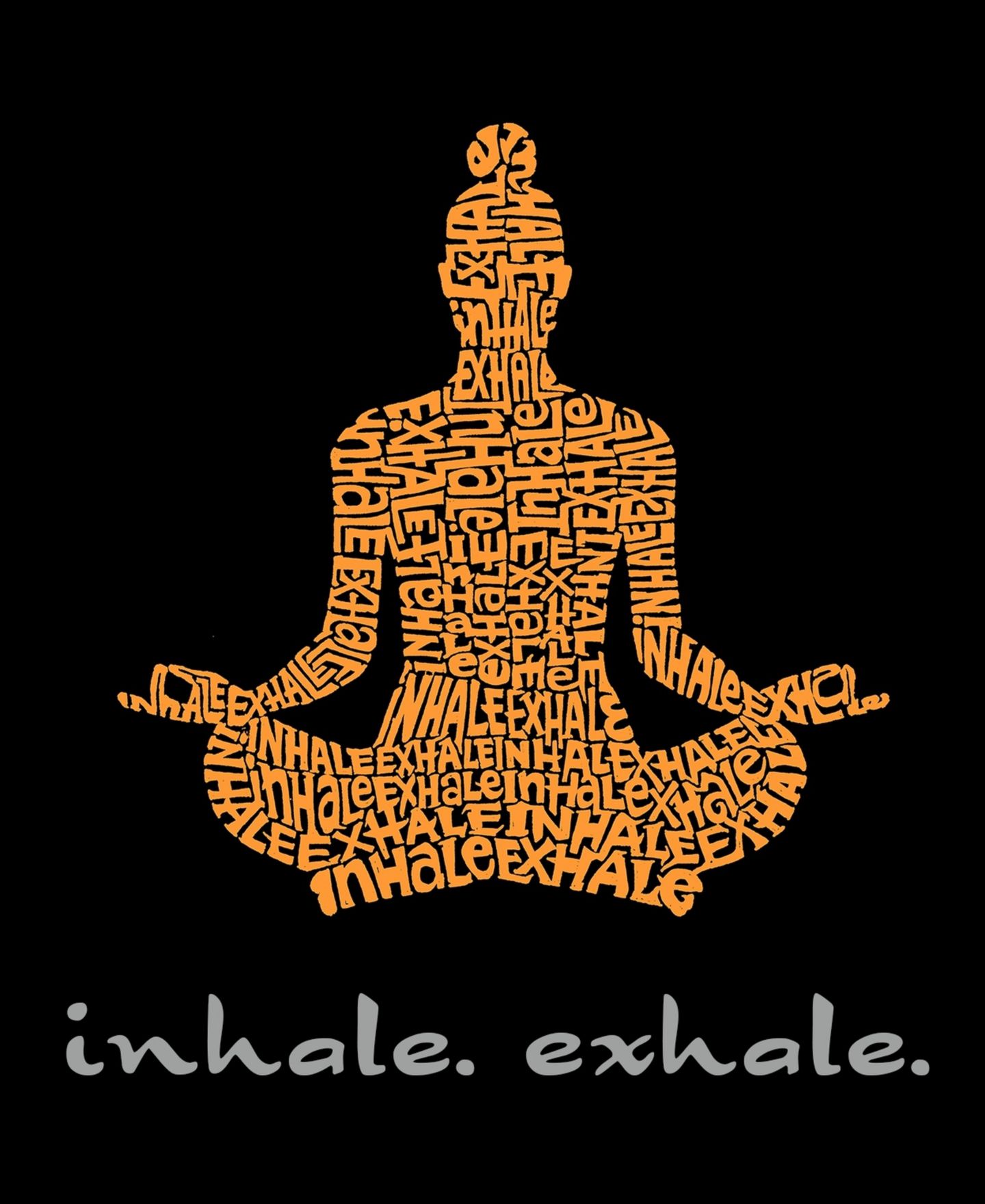 Женский свитшот LA Pop Art Word Art Crewneck Inhale Exhale, цвет: Чёрный — фото 2