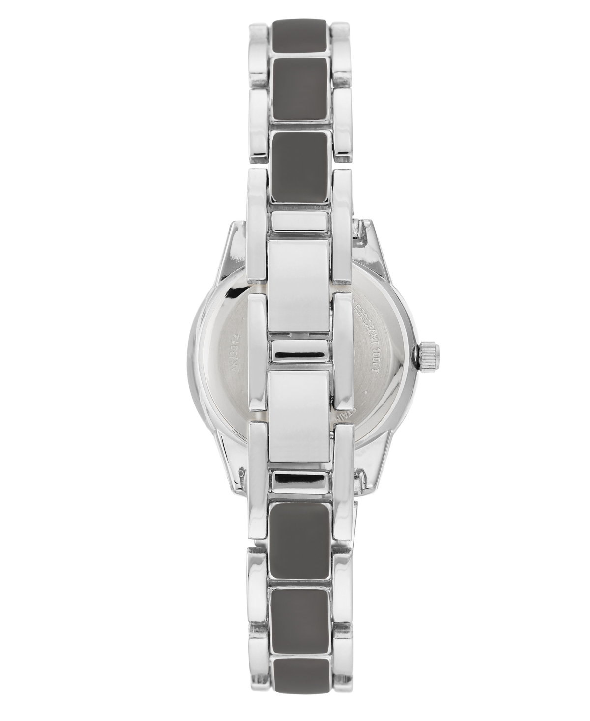 Shop Anne Klein Gray Enamel And Silver-tone Bracelet Watch 30mm