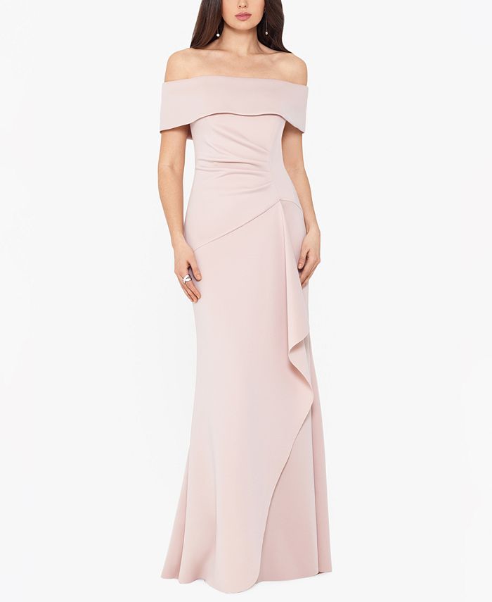 XSCAPE Ruffled Off-The-Shoulder Gown & Reviews - Dresses - Women - Macy's