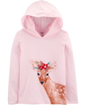 image of Carter-s Big Girls Deer Hooded Jersey Tee