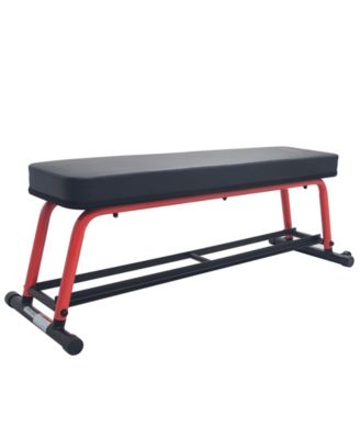 Power Zone Strength Flat Bench with 550 lb Max Weight, Dumbbell Rack and Transport Wheels