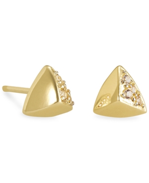image of Kendra Scott 14k Gold-Plated Pave Triangular Stud Earrings