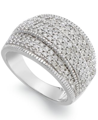 Wrapped in Love - Diamond Pave-Set Crossover Ring in Sterling Silver (1 ct. t.w.)