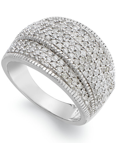 Wrapped in Love™ Diamond (1 ct. t.w.) Pave Crossover Ring in Sterling Silver
