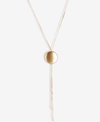 Lucky Brand - Gold-Tone Bolo Lariat Necklace, 30" + 2" extender