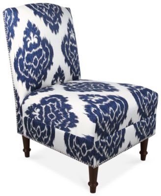 Skyline - Barstow Accent Chair,Diamonds Blue 22"W x 30"D x 35.5"H