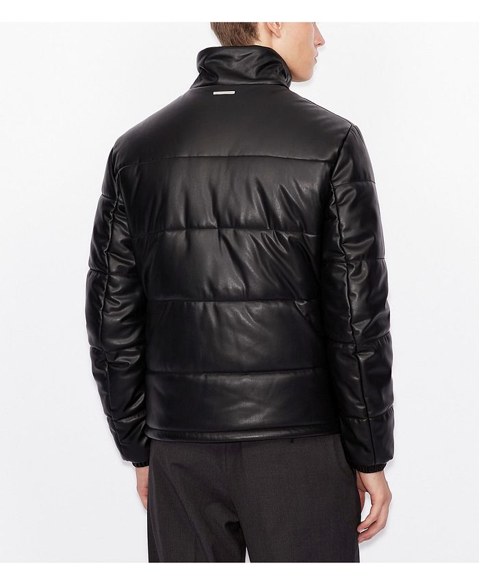 A|X Armani Exchange Leather Puffer Blouson Jacket & Reviews - Coats ...