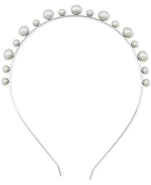 image of Cultured Freshwater Button Pearl (6-1/2-10mm) Headband in Sterling Silver