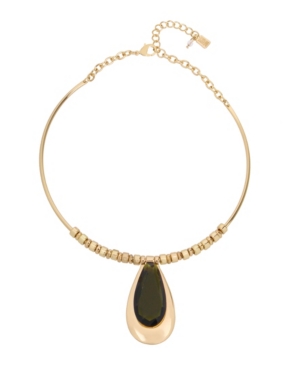 image of Robert Lee Morris Soho Olivine Doorknocker Pendant Collar Necklace, 16