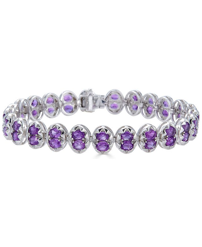Macy s Amethyst Oval Link Bracelet 8 1 3 ct. t.w. in Sterling