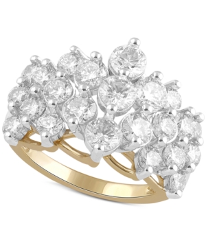 image of Diamond Cluster Statement Ring (3 ct. t.w.) in 10k White Gold or 10K Yellow Gold