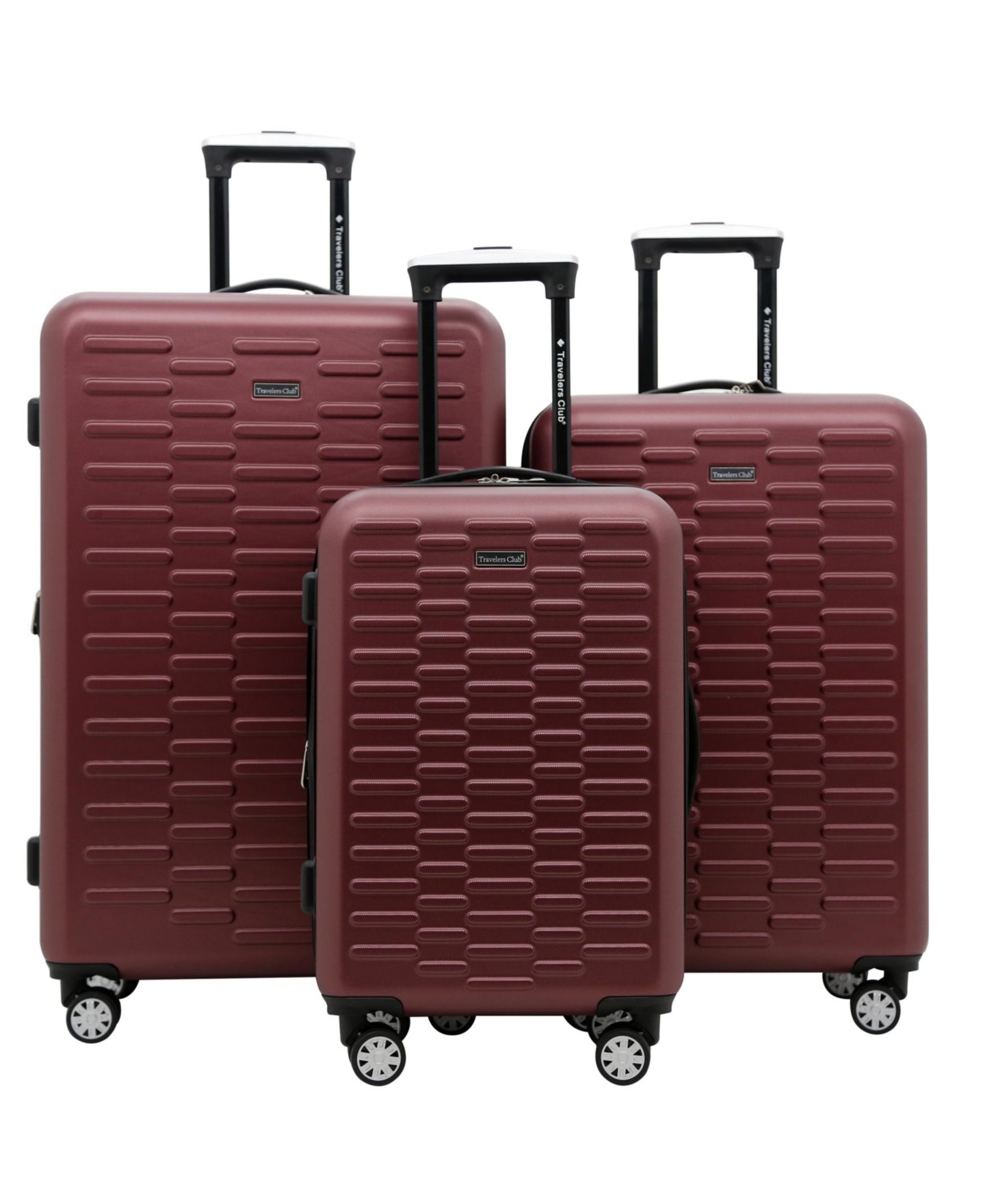 Чемоданы Travelers Club 3-Pc. Shannon Spinner Expandable Luggage Set, цвет: Бордовый — фото 1