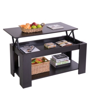 Basicwise Modern Wood Coffee Table with Lift Tabletop