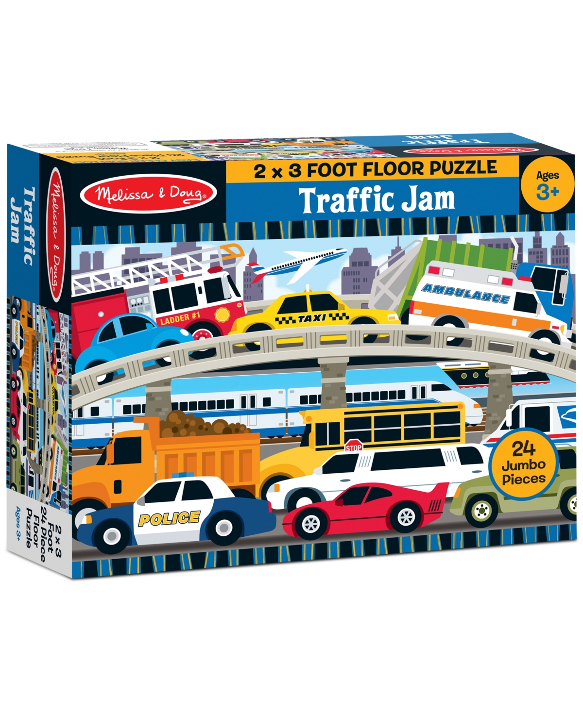 Melissa & Doug Kids Toy, Traffic Jam 24-piece Floor Puzzle In Multi