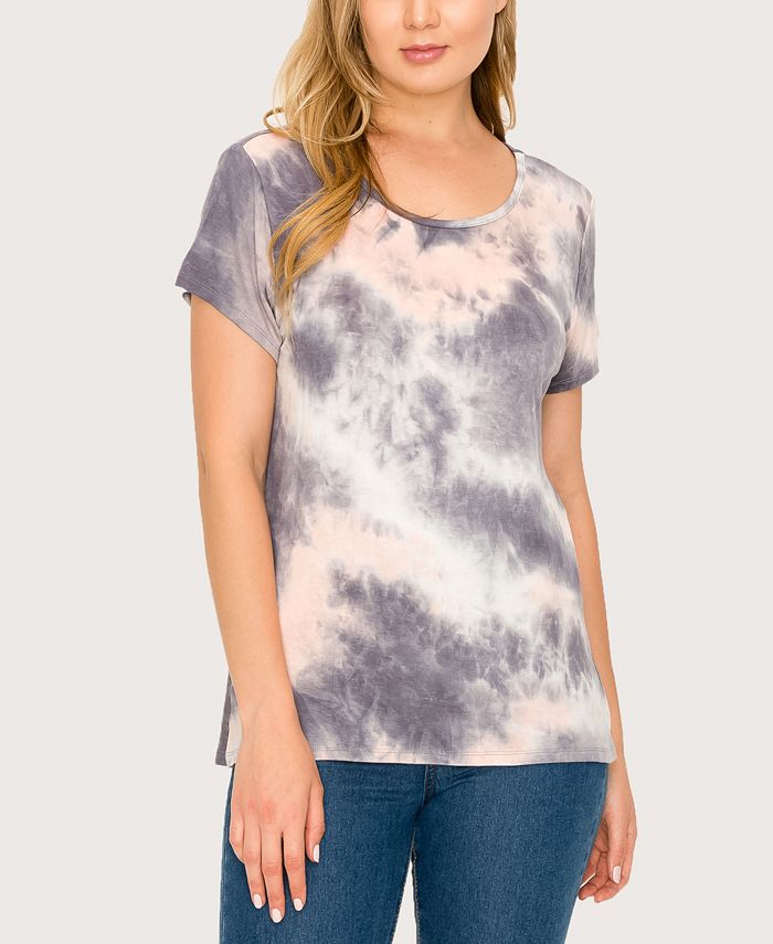 COIN 1804 Women's Tie Dye Button Back Top Macy's