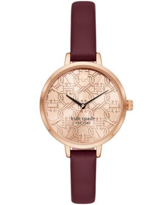 kate spade new york Metro Red Leather Watch 34mm Macy s