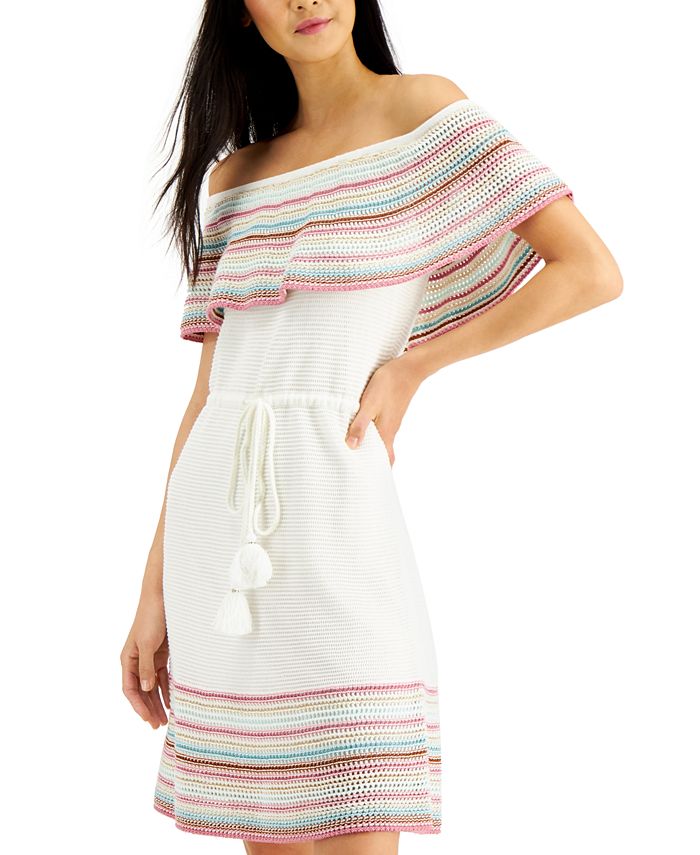 INC International Concepts INC Crochet OffTheShoulder Dress, Created