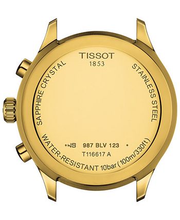 Tissot - Men's Swiss Chronograph XL Classic Gold-Tone Stainless Steel Bracelet Watch 45mm