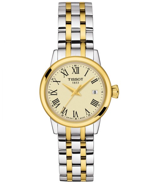 Женские часы Tissot Swiss Classic Dream на браслете, двухцветные, 28 мм