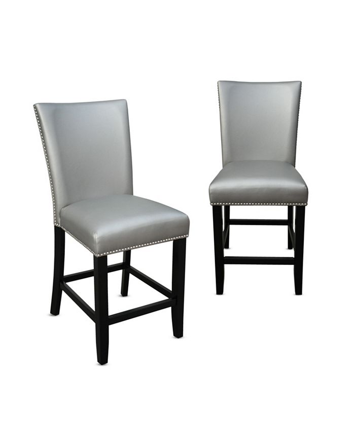 Furniture Camila 70" Rectangle Counter Height Table and Silver Counter