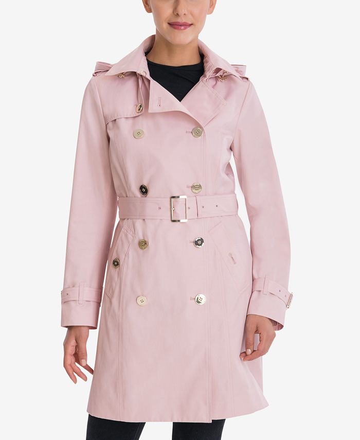 Michael Kors Petite Belted Hooded Trench Coat & Reviews - Coats - Women ...
