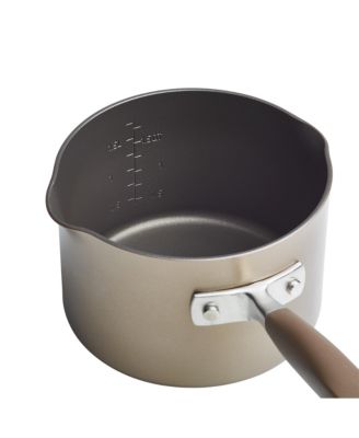 Advanced Home Hard-Anodized Nonstick Straining Saucepan, 2-Quart