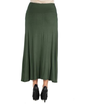 Women's Elastic Waist Maxi Skirt