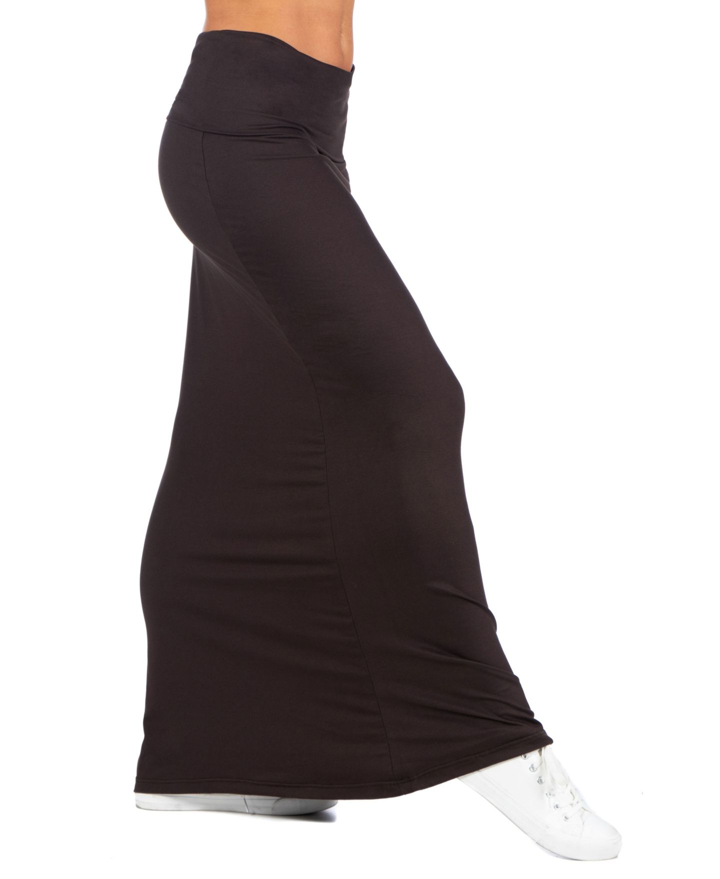 Женская юбка 24seven Comfort Apparel Comfortable Foldover Maxi, цвет: Чёрный — фото 6