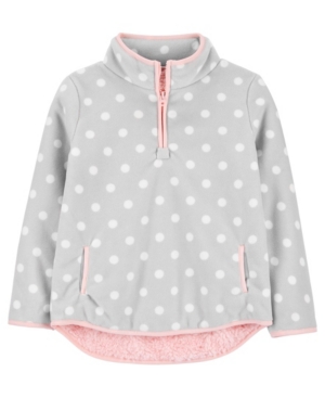 image of Carters Big Girl Polka Dot Fleece Pullover