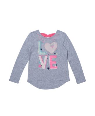 Epic Threads Toddler Girls Long Sleeve Graphic High-Low Tee - Macy's