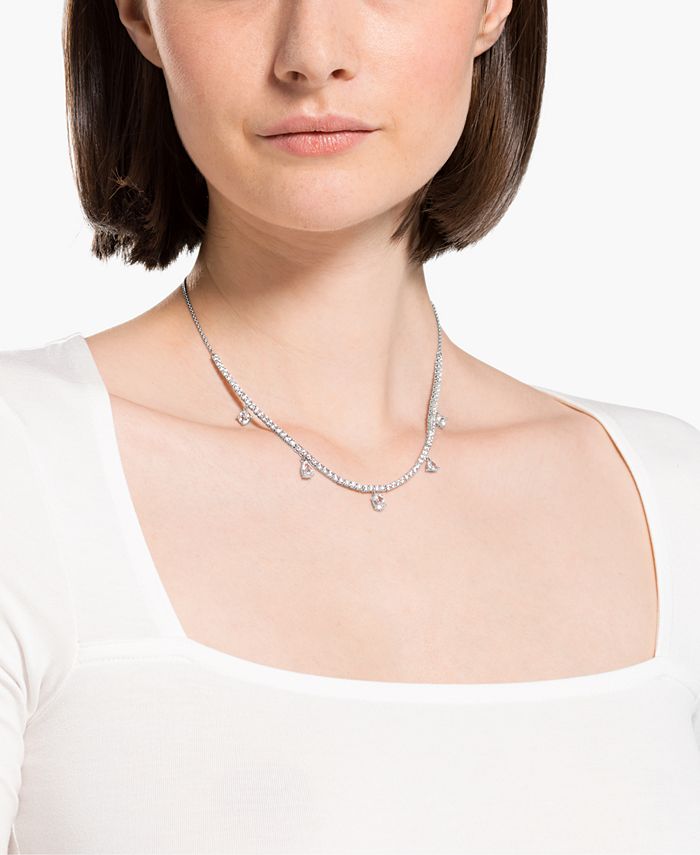 Swarovski SilverTone Crystal Choker Necklace, 147/8" + 2" extender