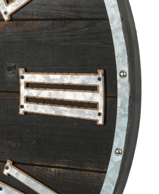 Oversized Farmhouse Wooden Galvanized Wall Clock