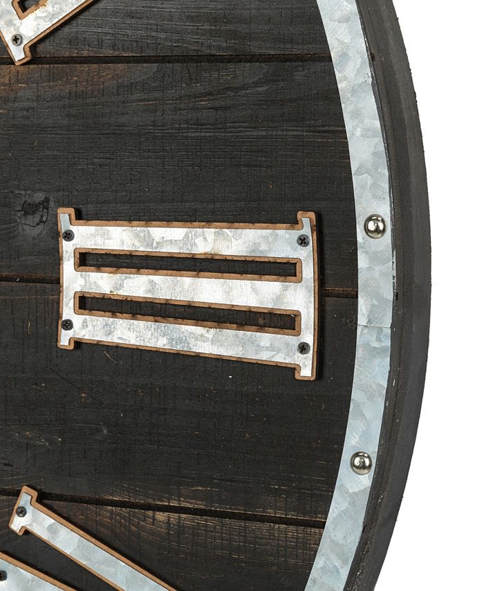Glitzhome Oversized Farmhouse Wooden Galvanized Wall Clock Macy's