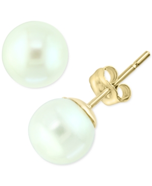 image of Effy Akoya Cultured Pearl (6mm) Stud Earrings in 14k Gold