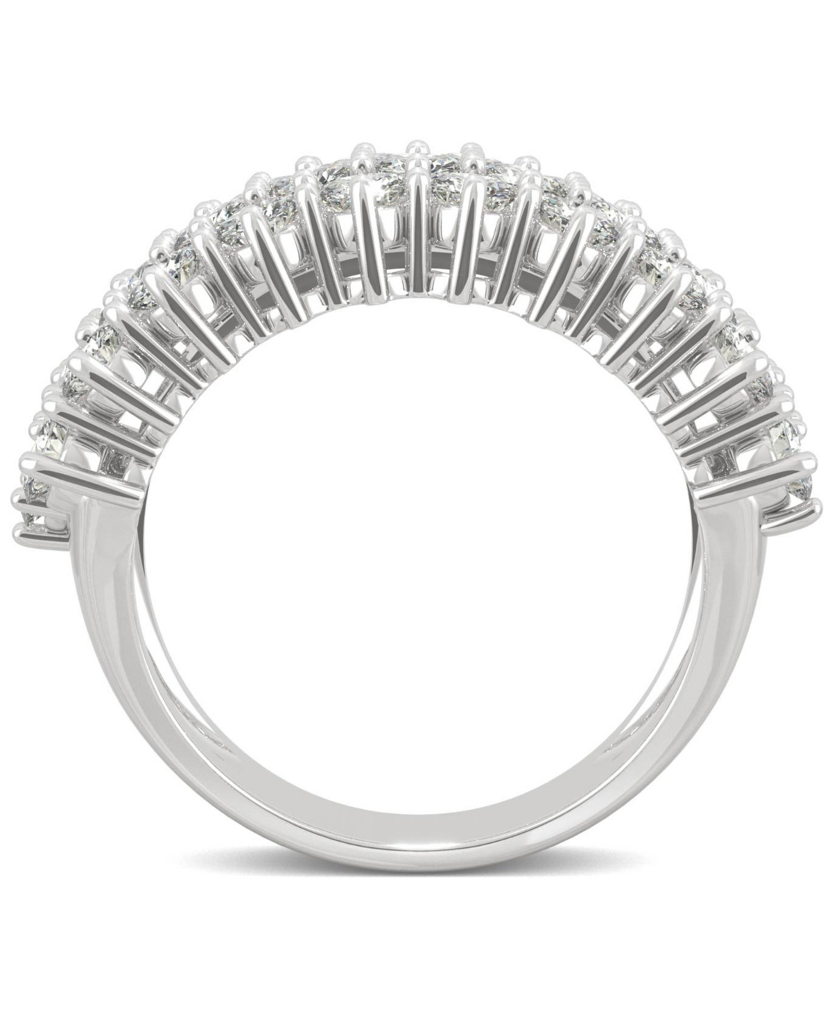 Charles & Colvard Moissanite Triple Row Band (3 ct. t.w. Dew) in 14k- White Gold