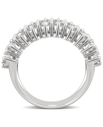 Charles & Colvard - Moissanite Triple Row Band (3 ct. t.w. DEW) in 14k White Gold