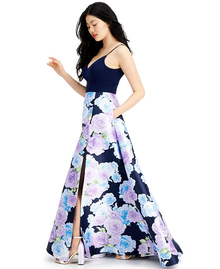 B Darlin Juniors' FloralPrint Gown Macy's