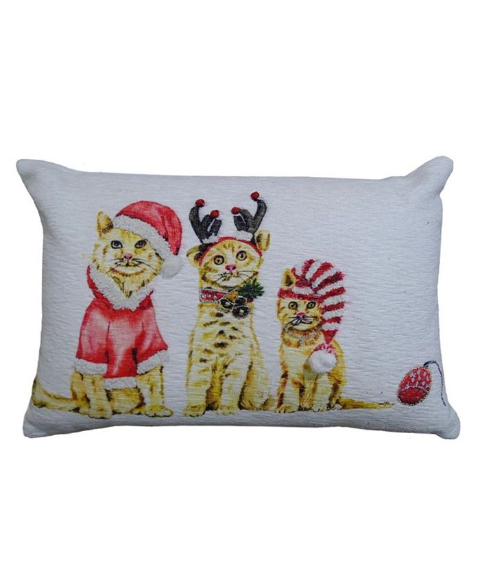 Chicos Home Christmas Cats Decorative Pillow 14 x 20