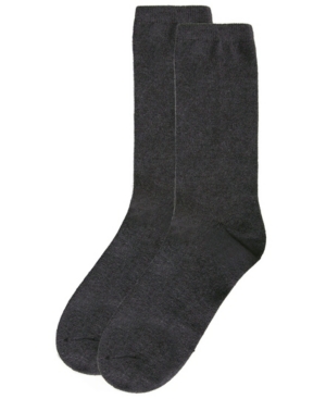 Natori Women's Solid Flat Knit Cashmere Blend Crew Socks 2 Pack