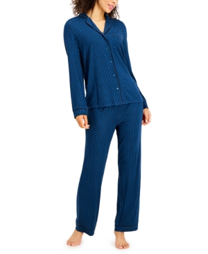 ALFANI PRINTED ULTRA-SOFT PAJAMA SET, CREATED FOR MACY'S 