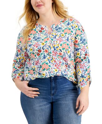 macy's style & co plus size tops