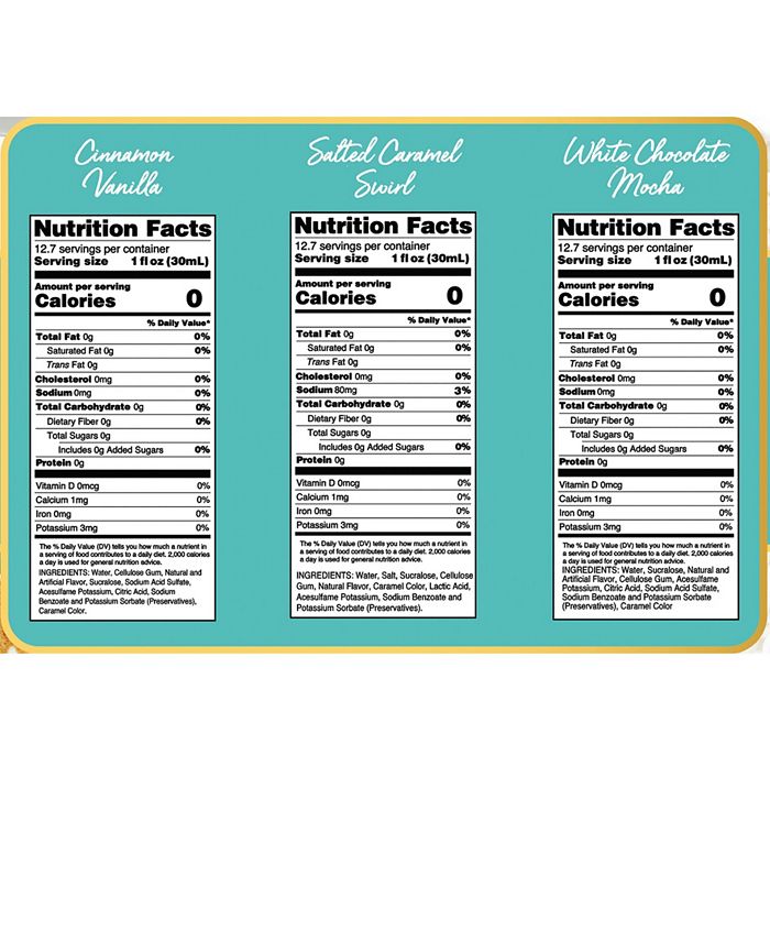 Jordan's Skinny Mixes Winter Syrup Trio Cinnamon Vanilla, White