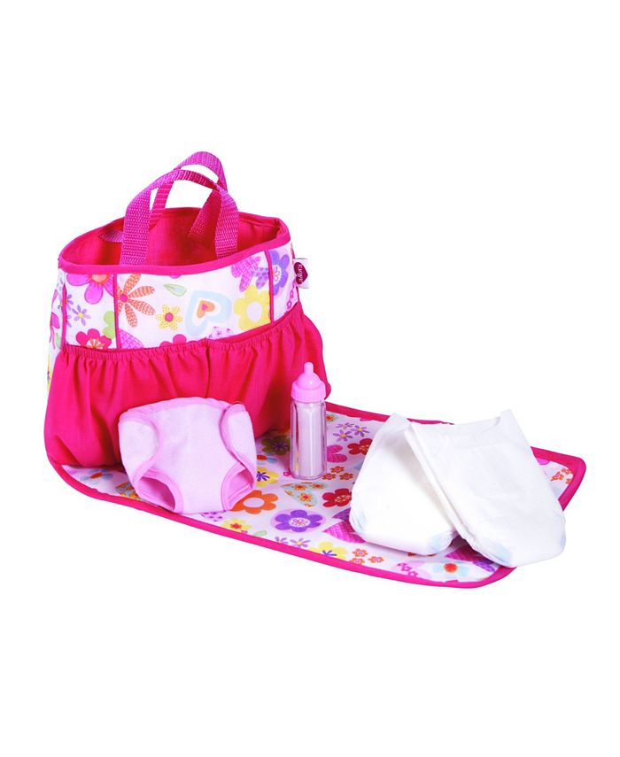 Adora Baby Doll Diaper Bag - Bright Flower Print, Doll Accessories