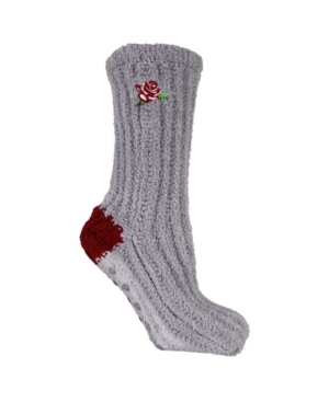 MinxNY Women's Non-Skid Warm Soft and Fuzzy Slouch Aroma Sole Slipper Socks 2 Piece