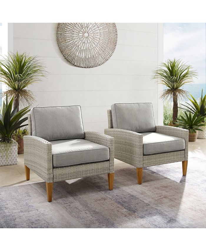 Crosley Capella Outdoor Wicker 2 Piece Chair Set Macy's