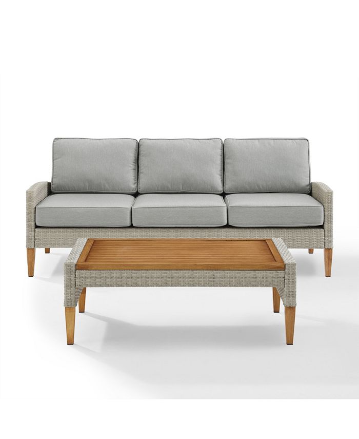 Crosley Capella Outdoor Wicker 2 Piece Sofa Set Macy's