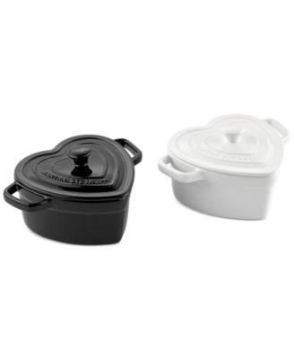 Martha Stewart Collection - Large Heart Stoneware Cocottes, Set of 2