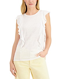Linen Ruffled Top, Created for Macy's