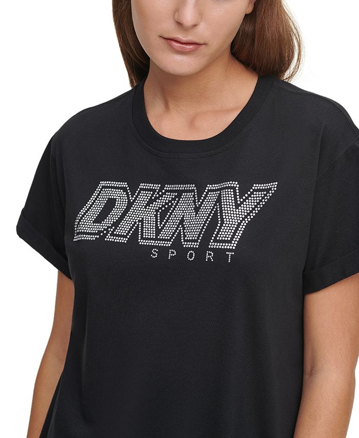 DKNY Sport Cotton Rhinestone Logo T-Shirt Dress & Reviews - Dresses ...